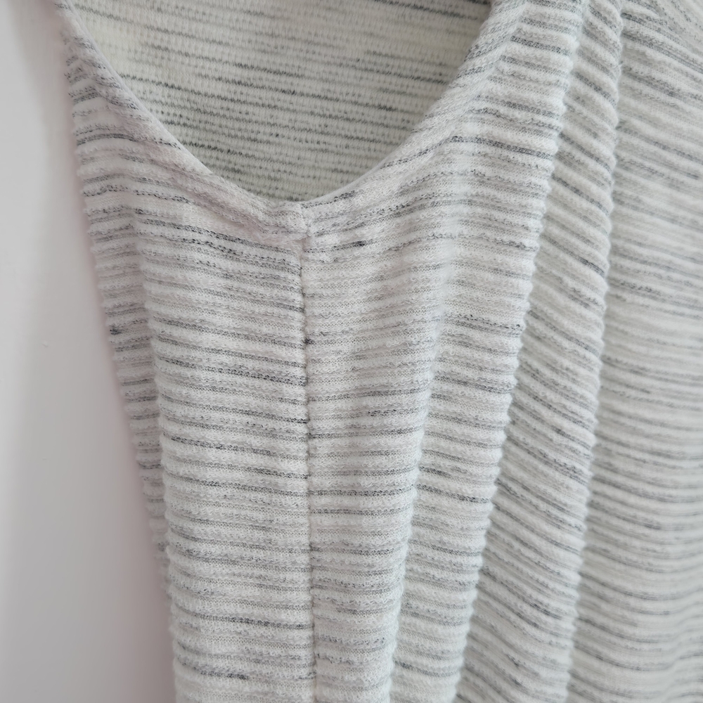 See You Monday Dress Drawstring Waist Womens Gray XL Ribbed Tank Dress w Pockets - Picture 9 of 12